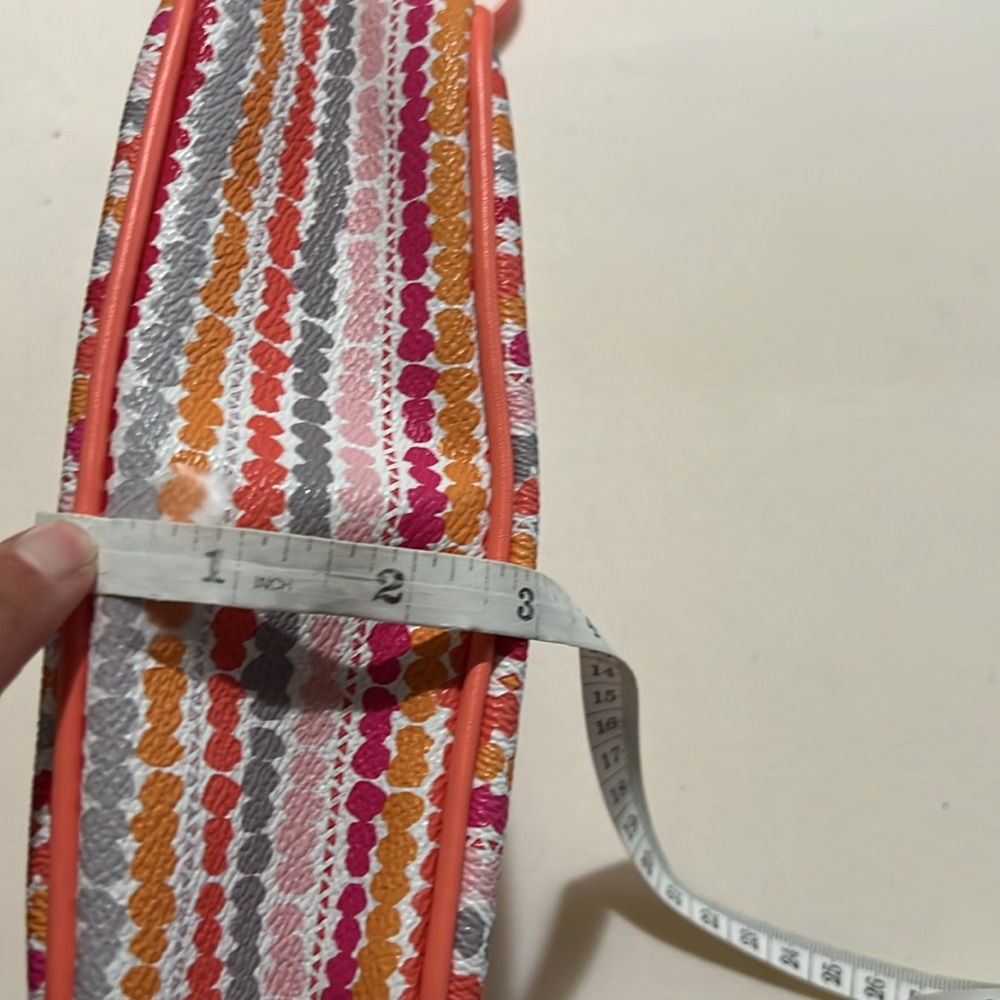 Vera Bradley Coral Confetti Stripe Small Zip Crossbody - Picture 9 of 9